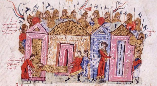 На малюнку 11 ст. – варязькі найманці в Константинополі