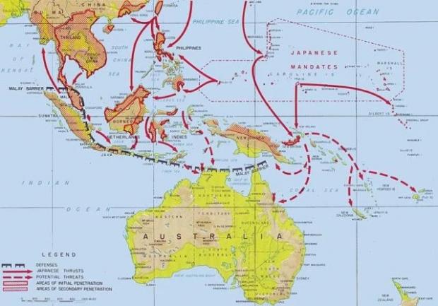 Японське вторгнення до Південно-Східної Азії та Океанії.