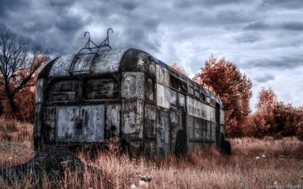 Тролейбус у Чорнобильській зоні відчудження.