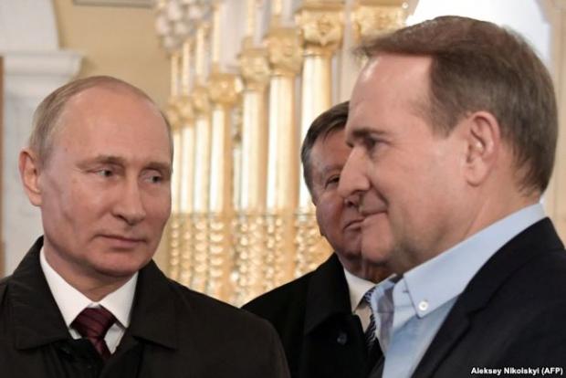 Президент Росії Володимир Путін (ліворуч) і Віктор Медведчук. Московська область, 15 листопада 2017 рік