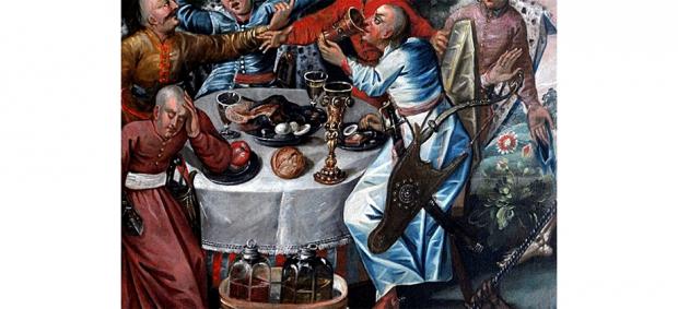 Бенкет шляхтичів на картині "Дзвони смерті". Полотно, олія. Близько 1650 р. (фрагмент)