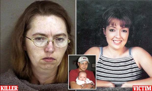 Ліза Монтгомері, що визнана винною у вбивстві, задушила вагітну жінку та вирізала дівчинку з її утроби в 2004 році (колаж dailymail)